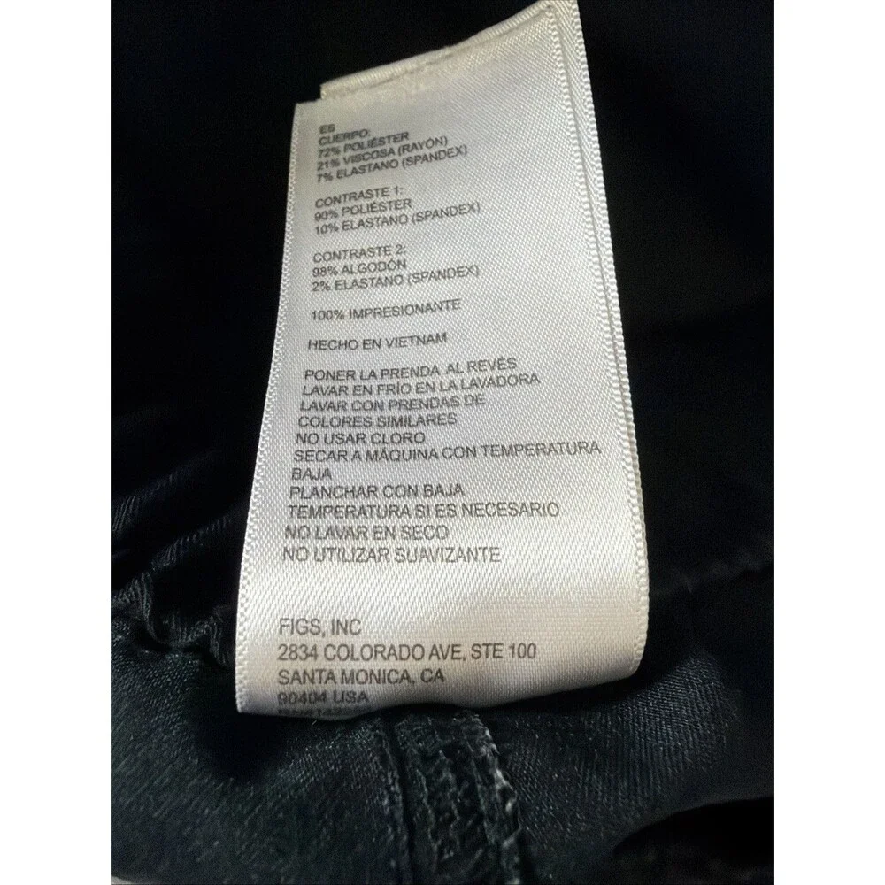 FIGS Tansen Cargo Joggers Scrub Pants Mens XL Black Drawstring Pockets Stretch